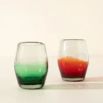 Multicolor Ombre Stemless Wine Glass Set 2