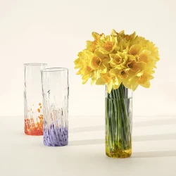 Recycled Glass Birth Month Flower Vase A