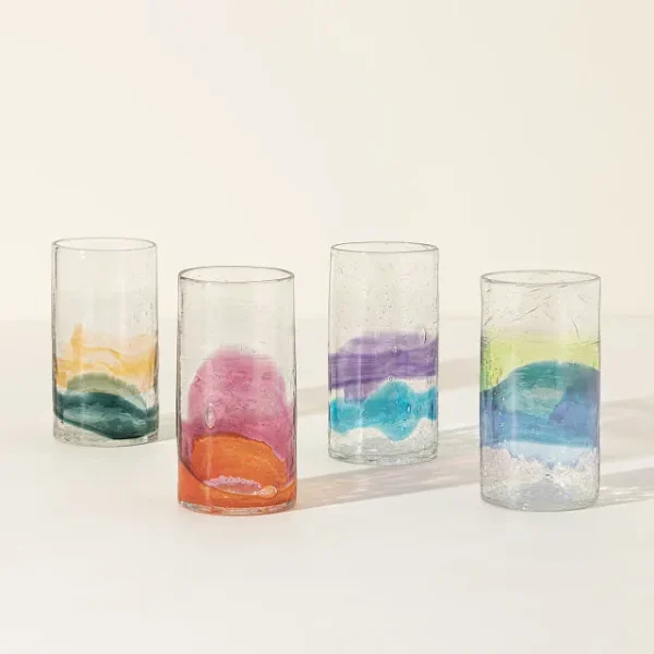 Watercolor Cocktail Glasses Set Tall