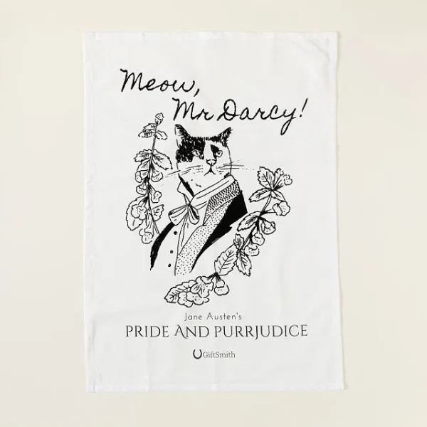 Classic Literature Cat Tea Towel Pri
