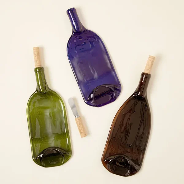 Recycled Wine Bottle Platter With Spreader 1