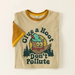 Give A Hoot Don't Pollute Ringer Tee