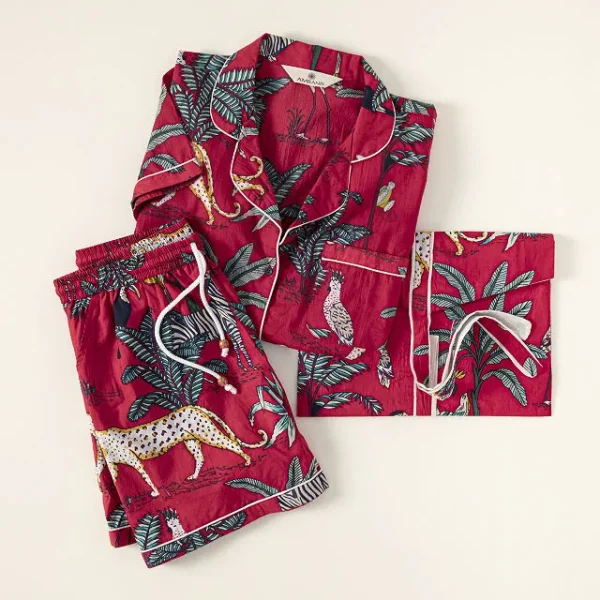 Jungle Print Pajama Short Sets R