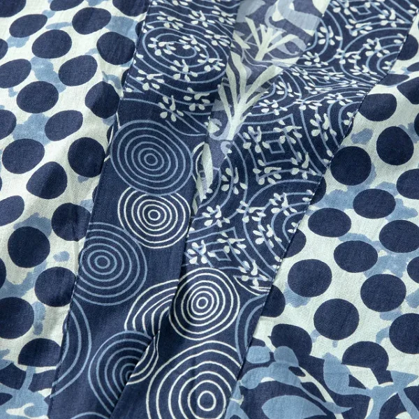 Patchwork Print Indigo Robe 2