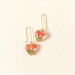 Birth Month Flower Heart Earrings 1