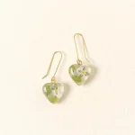 Birth Month Flower Heart Earrings 2