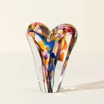 Rainbow Glass Heart Sculpture 1