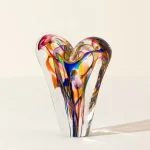 Rainbow Glass Heart Sculpture 2