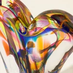 Rainbow Glass Heart Sculpture 3