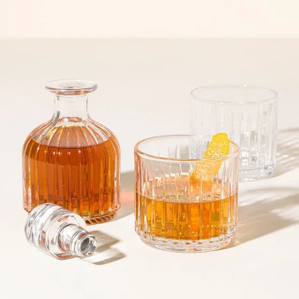 Stackable Whiskey Decanter & Glasses