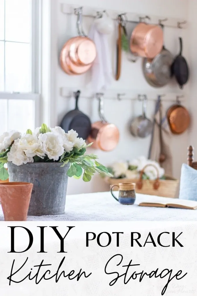 DIY cottage style pot rack