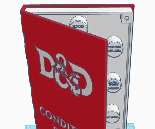 Tinkercad - Book Storage Container for RPG Condition Rings