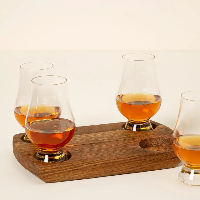 Bourbon Barrel Flight With Glasses