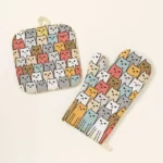 Cats On Cats Oven Mitt & Potholder Set 2