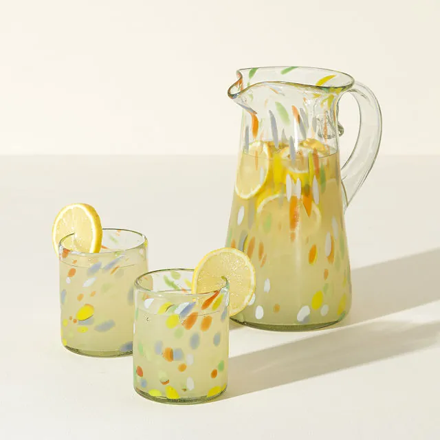 Hand-blown Glass Confetti Pitcher