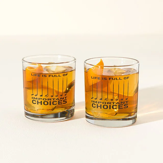 Important Choices Golf Club Glasses - Set Of 2