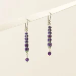 Lavender Glass Bead Earrings 1