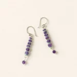 Lavender Glass Bead Earrings 2