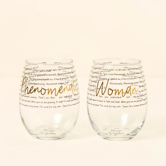 Maya Angelou Phenomenal Woman Glasses - Set Of 2