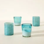 Mexican Aqua Swirl Glasses - Set Of 4