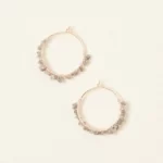 Pink Rough Diamond Hoop Earrings 2