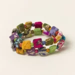 Repurposed Kantha Multi-color Bracelet Set 1