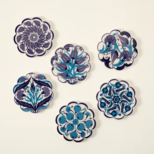 Scalloped Turkish Coasters - Set Of 6