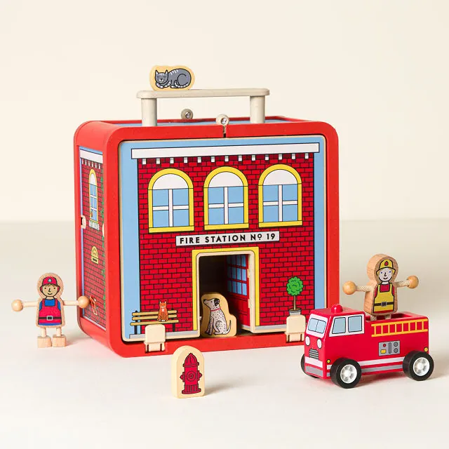 To The Rescue Firehouse Portable Play Case