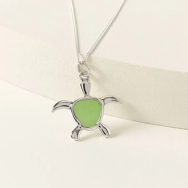 Turtle Of Transformation Sea Glass Necklace