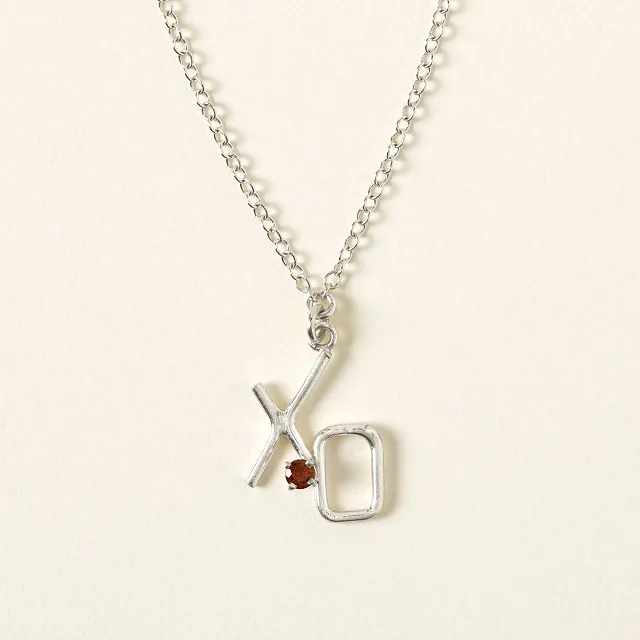 Xo Garnet Necklace