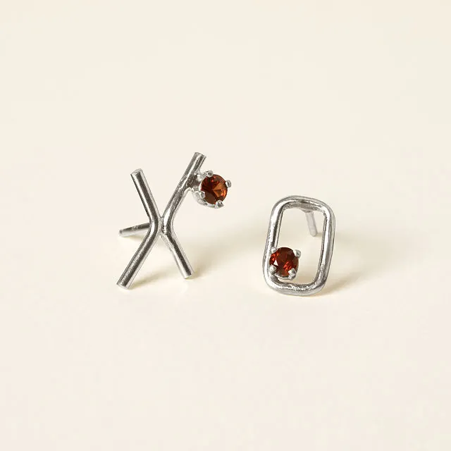 Xo Garnet Stud Earrings