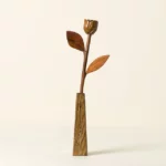 5 Year Anniversary Wooden Rose Sculpture