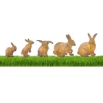 Bunny Family Garden Sculptures - Set Of 5 1