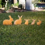 Bunny Family Garden Sculptures - Set Of 5