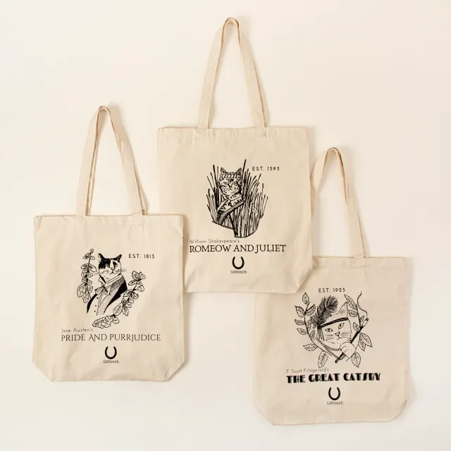 Classic Literature Cat Tote