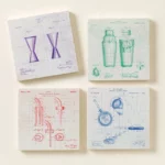 Cocktail Blueprint Coasters – Set Of 4