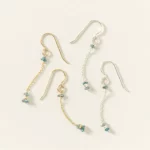 Delicate Raw Blue Diamond Earrings