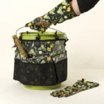 Floral Garden Bucket Caddy & Arm Saver Gloves 2