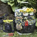 Floral Garden Bucket Caddy & Arm Saver Gloves 3