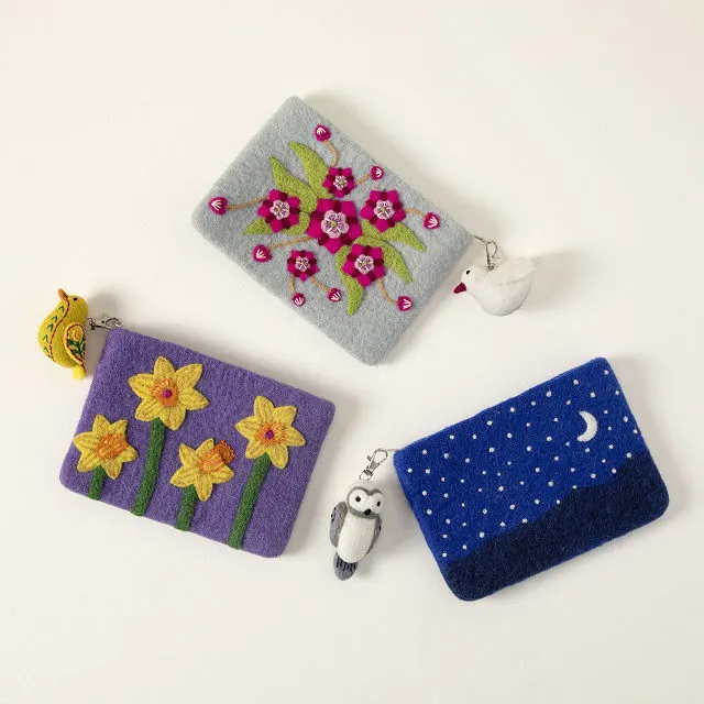 Handmade Felt Pouch With Charm