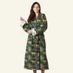 Jungle Print Cotton Quilted Robe 1