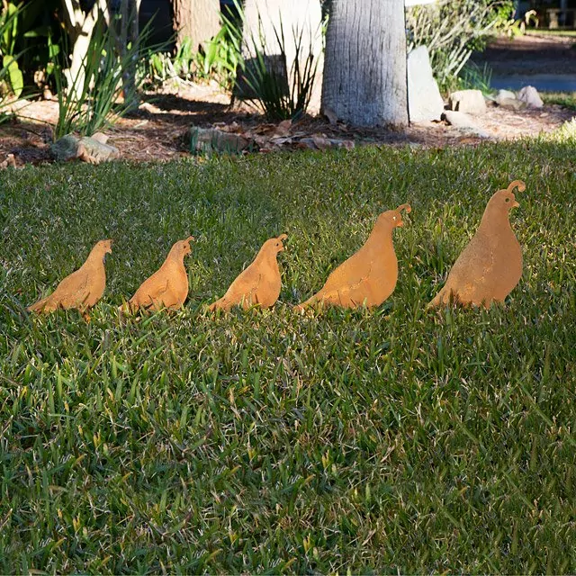 Quail Set Garden Sculpture