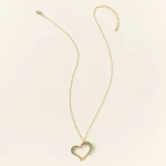 Raw Emerald Heart Necklace 1