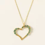 Raw Emerald Heart Necklace