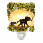 Recycled Glass Elephants Night Light