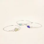 Sea Glass Hinge Bangle Bracelet