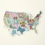 State Flower Usa Map Puzzle