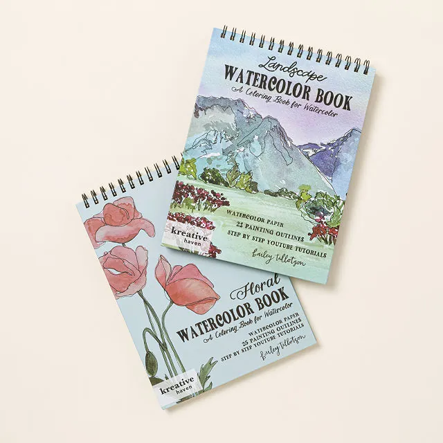 Watercolor Coloring Book With Tutorials