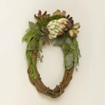 Winter Bloom Live Succulent & Cedar Wreath 3