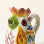 Majolica Rooster Creamer & Sugar Jar 4